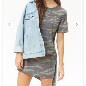 Weathered camo T-shirt dress